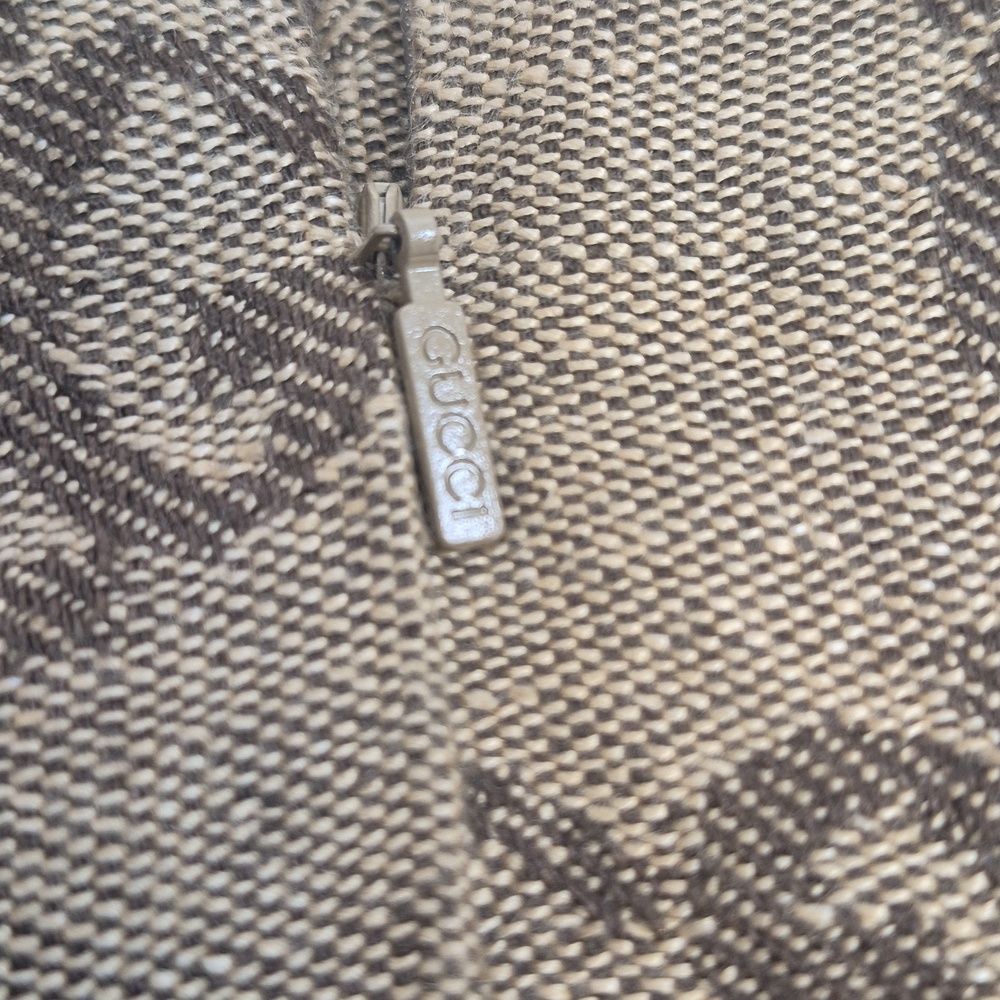 Gucci Beige-Brown GG Monogram Pleated A-Line Skirt w/GUCCI Garment Bag & COA - Picture 9 of 17